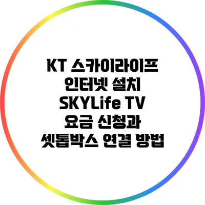 KT 스카이라이프 인터넷 설치: SKYLife TV 요금 신청과 셋톱박스 연결 방법