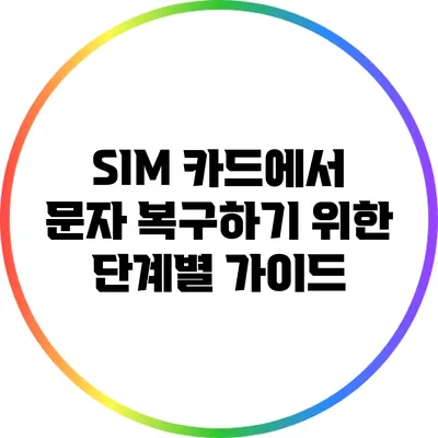 SIM 카드에서 문자 복구하기 위한 단계별 가이드