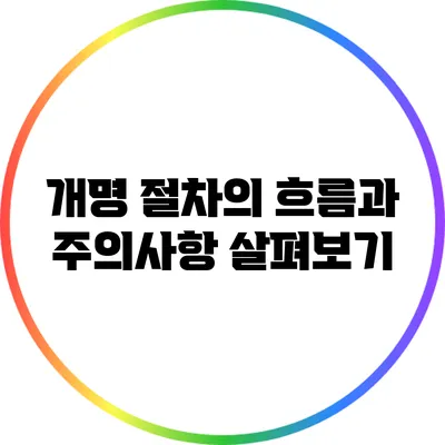 개명 절차의 흐름과 주의사항 살펴보기