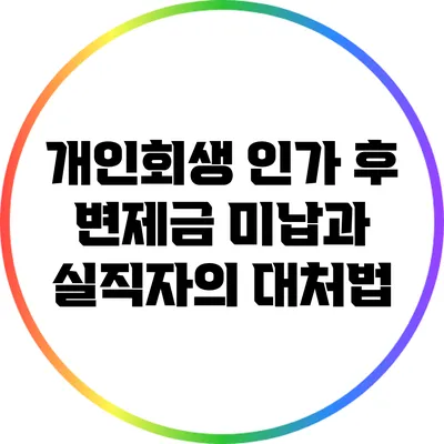 개인회생 인가 후 변제금 미납과 실직자의 대처법