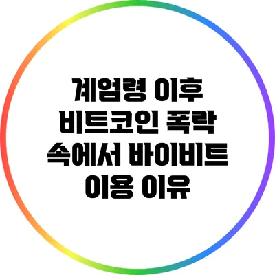 계엄령 이후 비트코인 폭락 속에서 바이비트 이용 이유