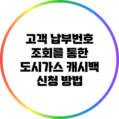 고객 납부번호 조회를 통한 도시가스 캐시백 신청 방법