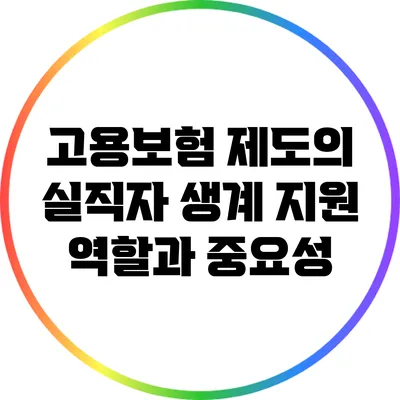 고용보험 제도의 실직자 생계 지원 역할과 중요성