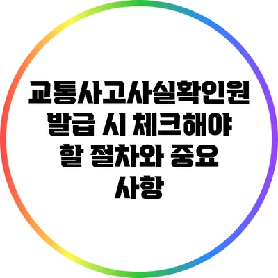 교통사고사실확인원 발급 시 체크해야 할 절차와 중요 사항
