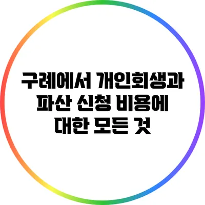 구례에서 개인회생과 파산 신청 비용에 대한 모든 것