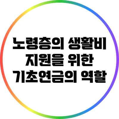 노령층의 생활비 지원을 위한 기초연금의 역할