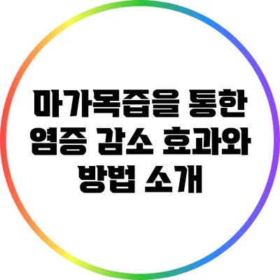 마가목즙을 통한 염증 감소: 효과와 방법 소개