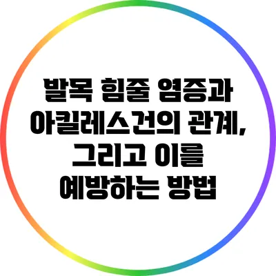 발목 힘줄 염증과 아킬레스건의 관계, 그리고 이를 예방하는 방법