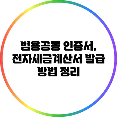 범용공동 인증서, 전자세금계산서 발급 방법 정리