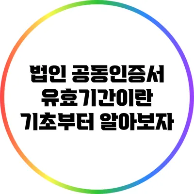 법인 공동인증서 유효기간이란? 기초부터 알아보자