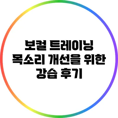 보컬 트레이닝: 목소리 개선을 위한 강습 후기