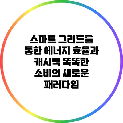 스마트 그리드를 통한 에너지 효율과 캐시백: 똑똑한 소비의 새로운 패러다임