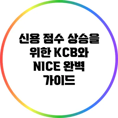 신용 점수 상승을 위한 KCB와 NICE 완벽 가이드