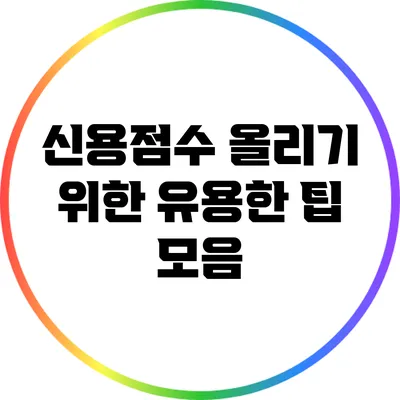 신용점수 올리기 위한 유용한 팁 모음