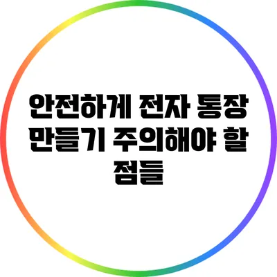 안전하게 전자 통장 만들기: 주의해야 할 점들