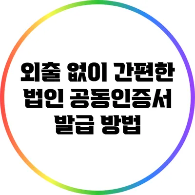 외출 없이 간편한 법인 공동인증서 발급 방법