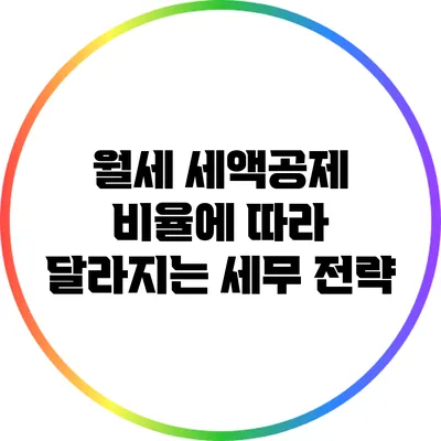 월세 세액공제 비율에 따라 달라지는 세무 전략