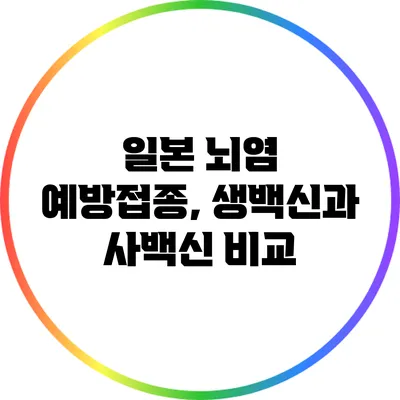 일본 뇌염 예방접종, 생백신과 사백신 비교