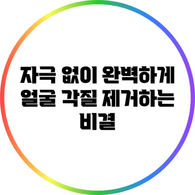자극 없이 완벽하게 얼굴 각질 제거하는 비결
