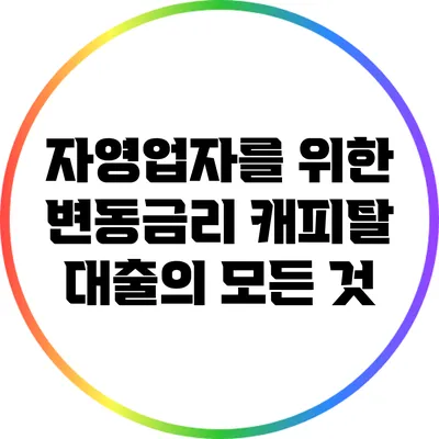자영업자를 위한 변동금리 캐피탈 대출의 모든 것