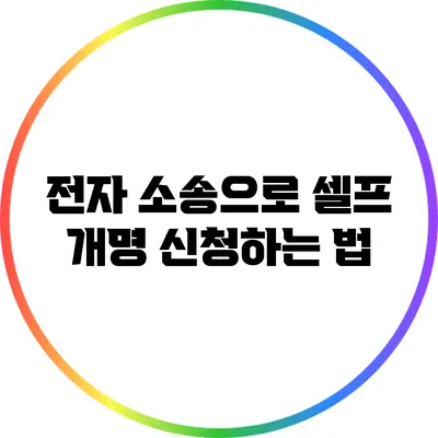 전자 소송으로 셀프 개명 신청하는 법