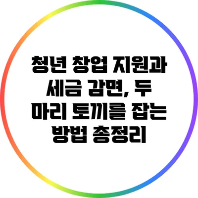 청년 창업 지원과 세금 감면, 두 마리 토끼를 잡는 방법 총정리