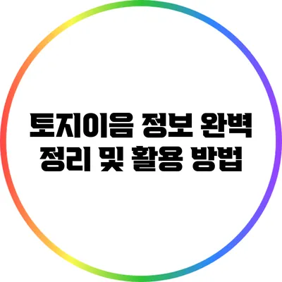 토지이음 정보 완벽 정리 및 활용 방법