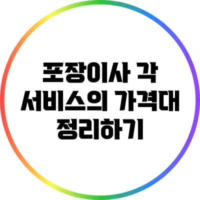 포장이사 각 서비스의 가격대 정리하기