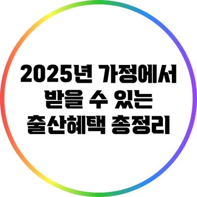 2025년 가정에서 받을 수 있는 출산혜택 총정리