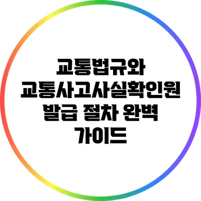 교통법규와 교통사고사실확인원 발급 절차 완벽 가이드