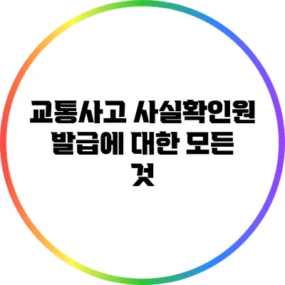 교통사고 사실확인원 발급에 대한 모든 것