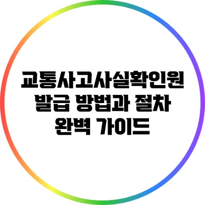 교통사고사실확인원 발급 방법과 절차 완벽 가이드