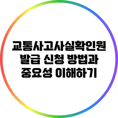 교통사고사실확인원 발급 신청 방법과 중요성 이해하기