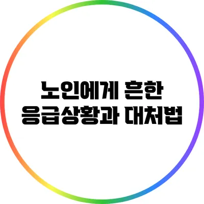 노인에게 흔한 응급상황과 대처법
