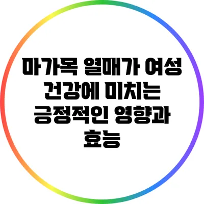 마가목 열매가 여성 건강에 미치는 긍정적인 영향과 효능