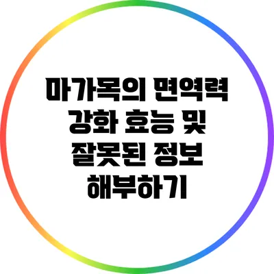 마가목의 면역력 강화 효능 및 잘못된 정보 해부하기
