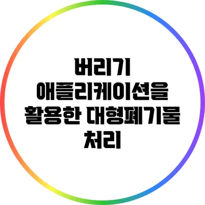 버리기 애플리케이션을 활용한 대형폐기물 처리
