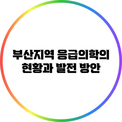 부산지역 응급의학의 현황과 발전 방안