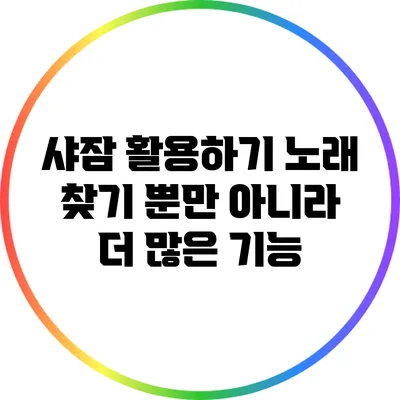 샤잠 활용하기 노래 찾기 뿐만 아니라 더 많은 기능