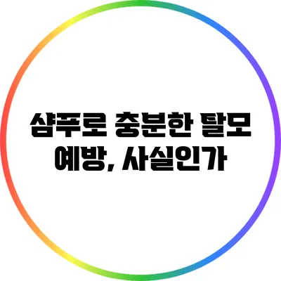 샴푸로 충분한 탈모 예방, 사실인가?