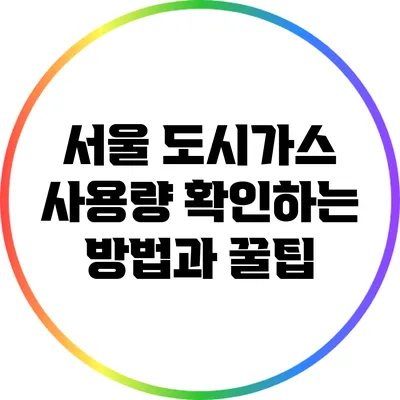 서울 도시가스 사용량 확인하는 방법과 꿀팁