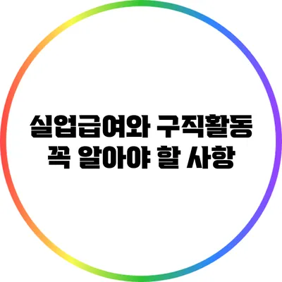 실업급여와 구직활동: 꼭 알아야 할 사항