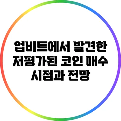 업비트에서 발견한 저평가된 코인: 매수 시점과 전망