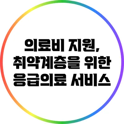 의료비 지원, 취약계층을 위한 응급의료 서비스