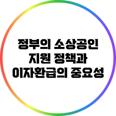 정부의 소상공인 지원 정책과 이자환급의 중요성