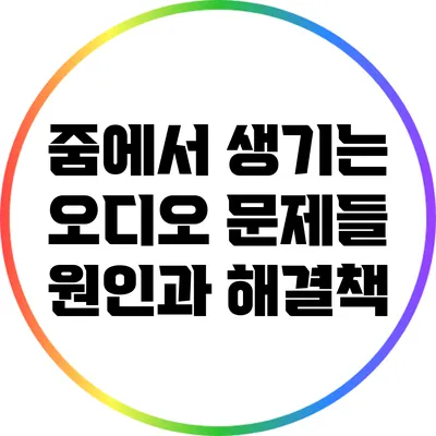줌에서 생기는 오디오 문제들 원인과 해결책