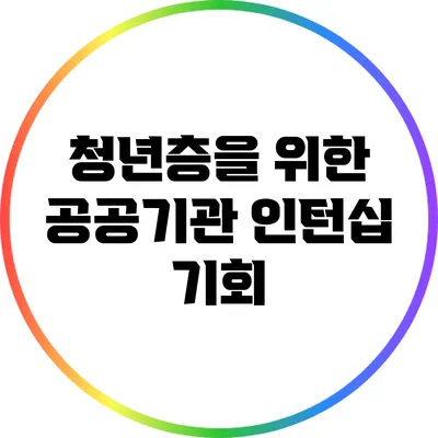 청년층을 위한 공공기관 인턴십 기회