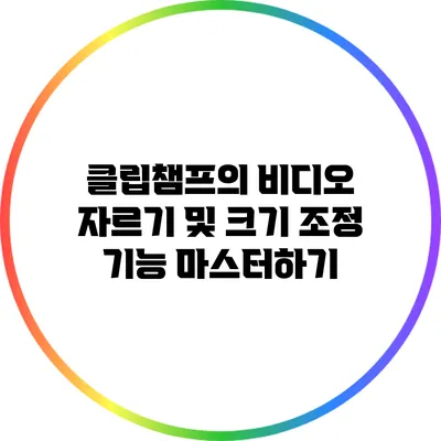 클립챔프의 비디오 자르기 및 크기 조정 기능 마스터하기