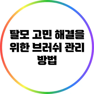 탈모 고민 해결을 위한 브러쉬 관리 방법