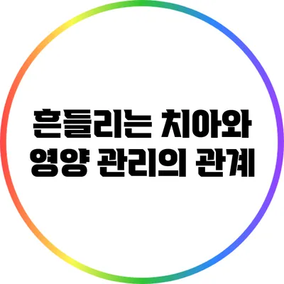 흔들리는 치아와 영양 관리의 관계